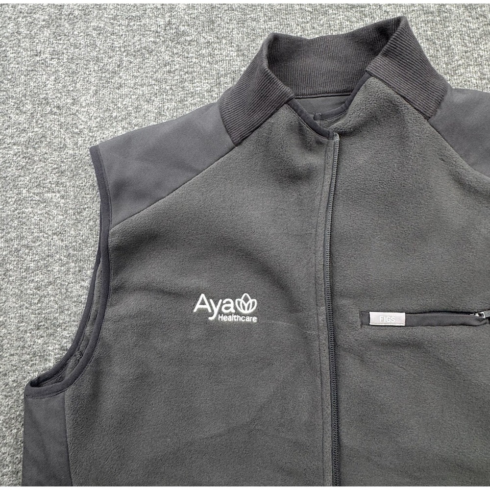 FIGS On Shift Fleece Vest‎ Womens Sz 2XL Gray AYA Health New Full Zip Primaloft